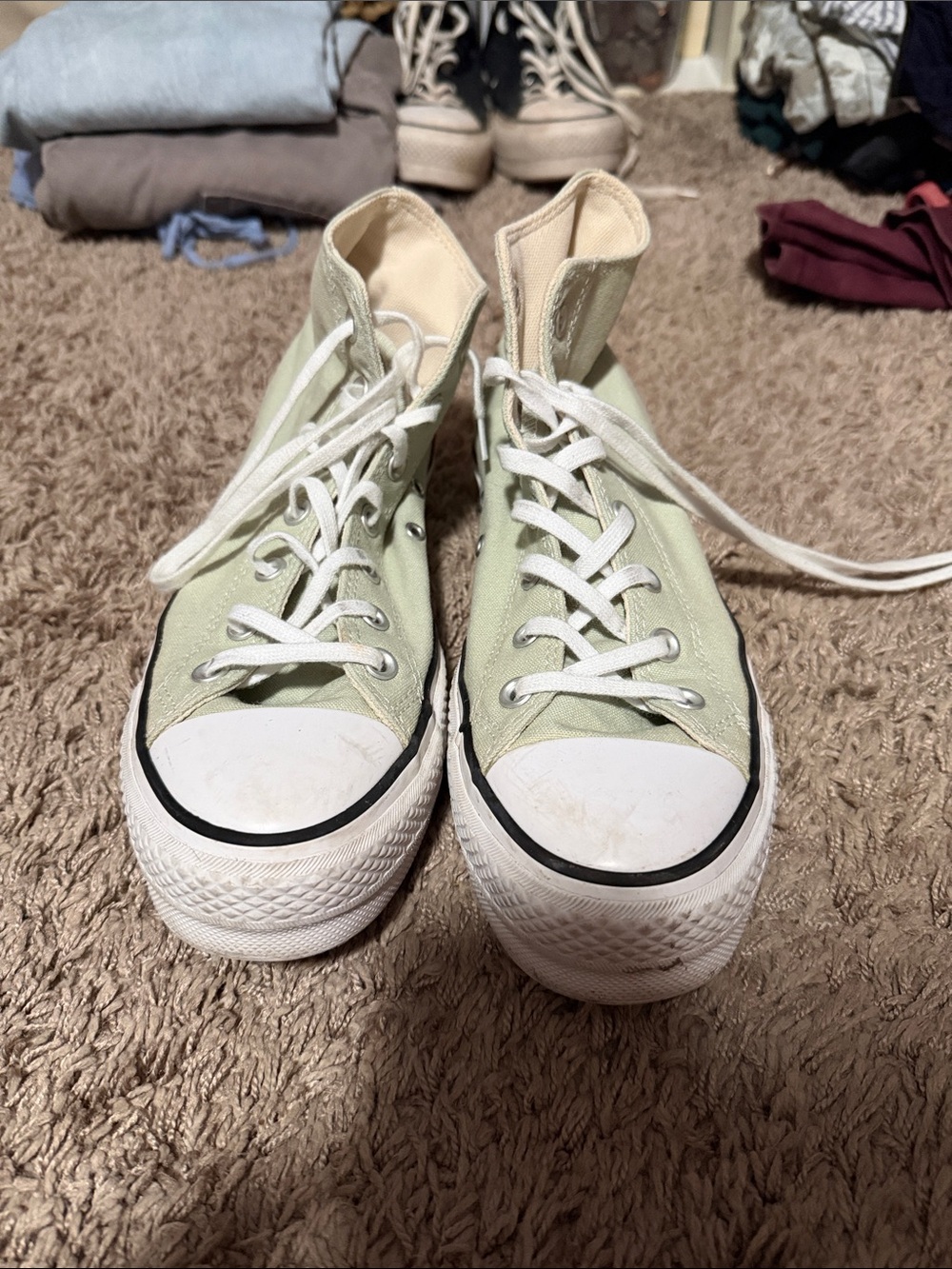 Converse High-Top Sneakers in Light Green